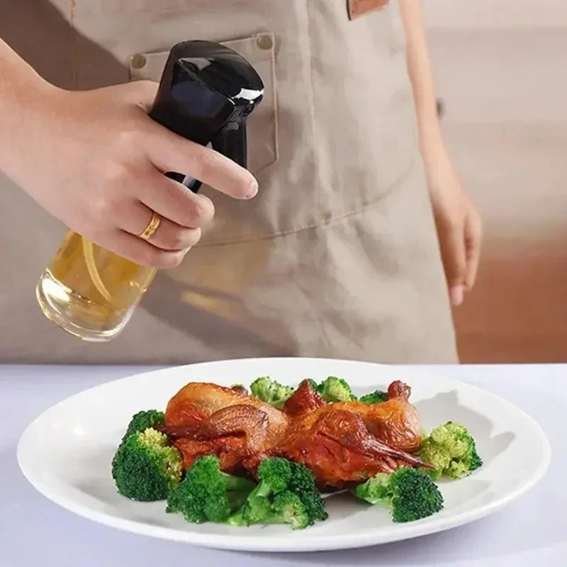 Rociador de Aceite para Cocinar de 200 ml - Dispensador de Aceite de Oliva en Aerosol - Botella Reutilizable de Grado Alimenticio para Aceite y Vinagre