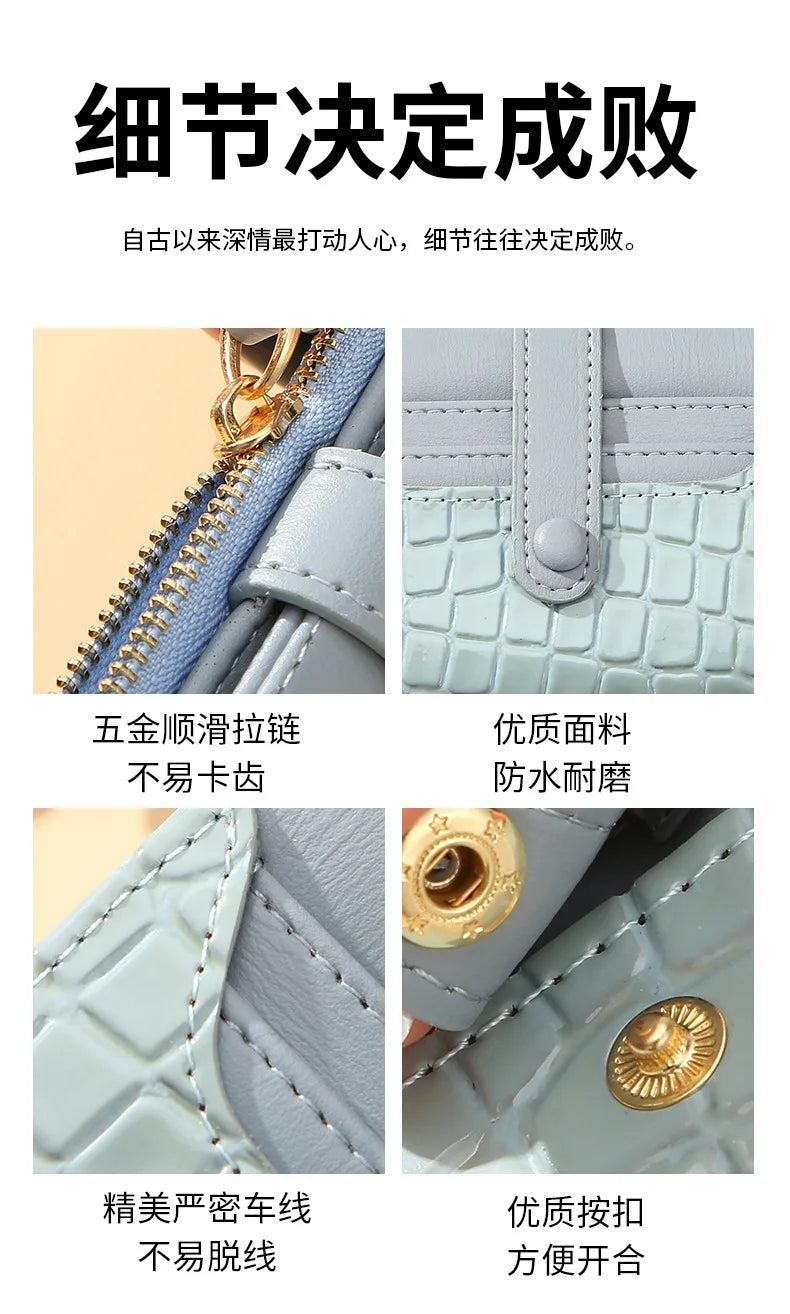 Cartera corta para mujer, monedero pequeño de cuero de marca de lujo a la moda, tarjetero para mujer, bolso de mano para mujer, billetera con Clip para dinero 2023