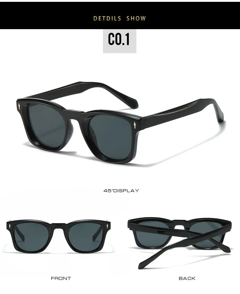 2025 Nuevas gafas de sol cuadradas para hombres Arrove Docration Fashion Simplify Gafas de sol unisex UV400 Adecuado para una escena versátil