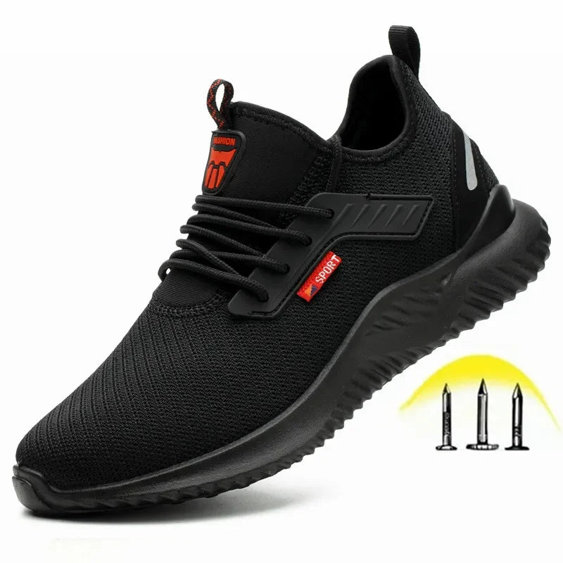 Zapatos de seguridad para el trabajo, antigolpes, con punta de acero, a prueba de perforaciones, zapatillas ligeras y transpirables, botas para hombres y mujeres, luz de aire