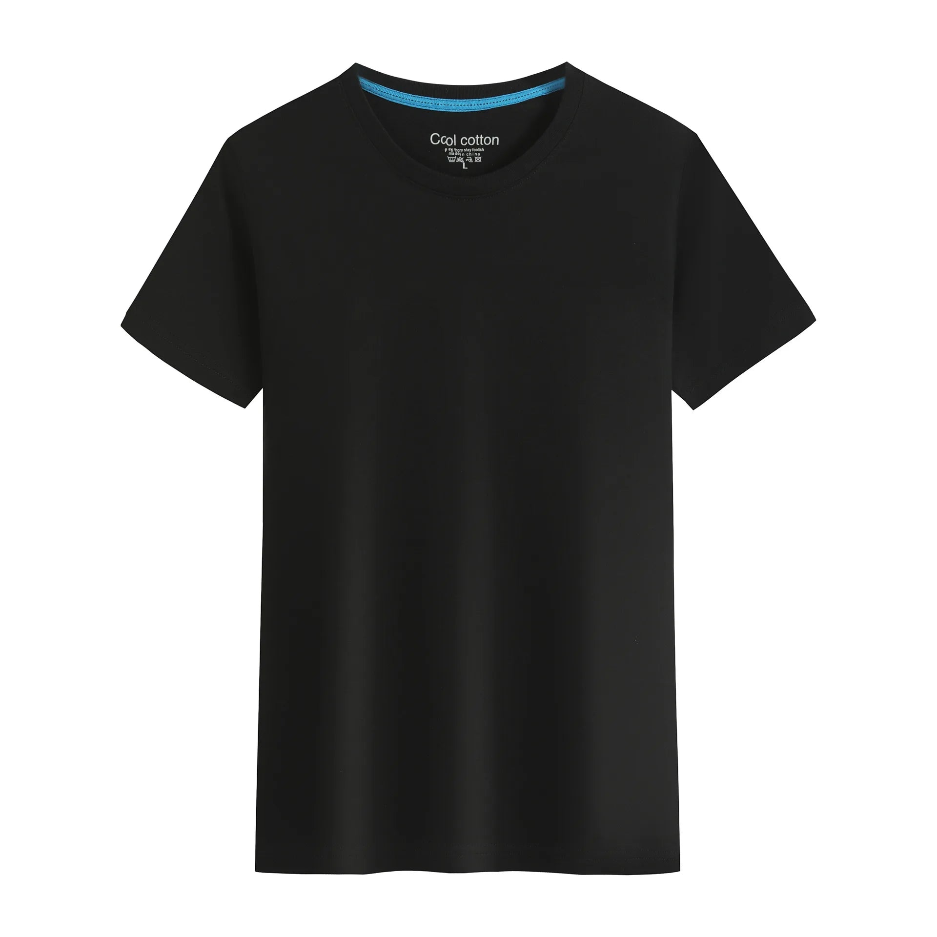 Camiseta de Hombre 2026, Nueva, 100% Algodón, Color Puro, Cuello Redondo, Manga Corta, para Hombre