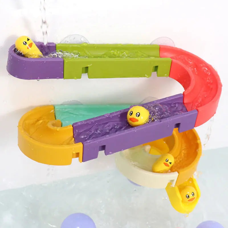 Bebé DIY montaje pista tobogán ventosa juguetes bañera juguetes bebé baño bañera ducha juguete conjunto pato agua juguetes para niños