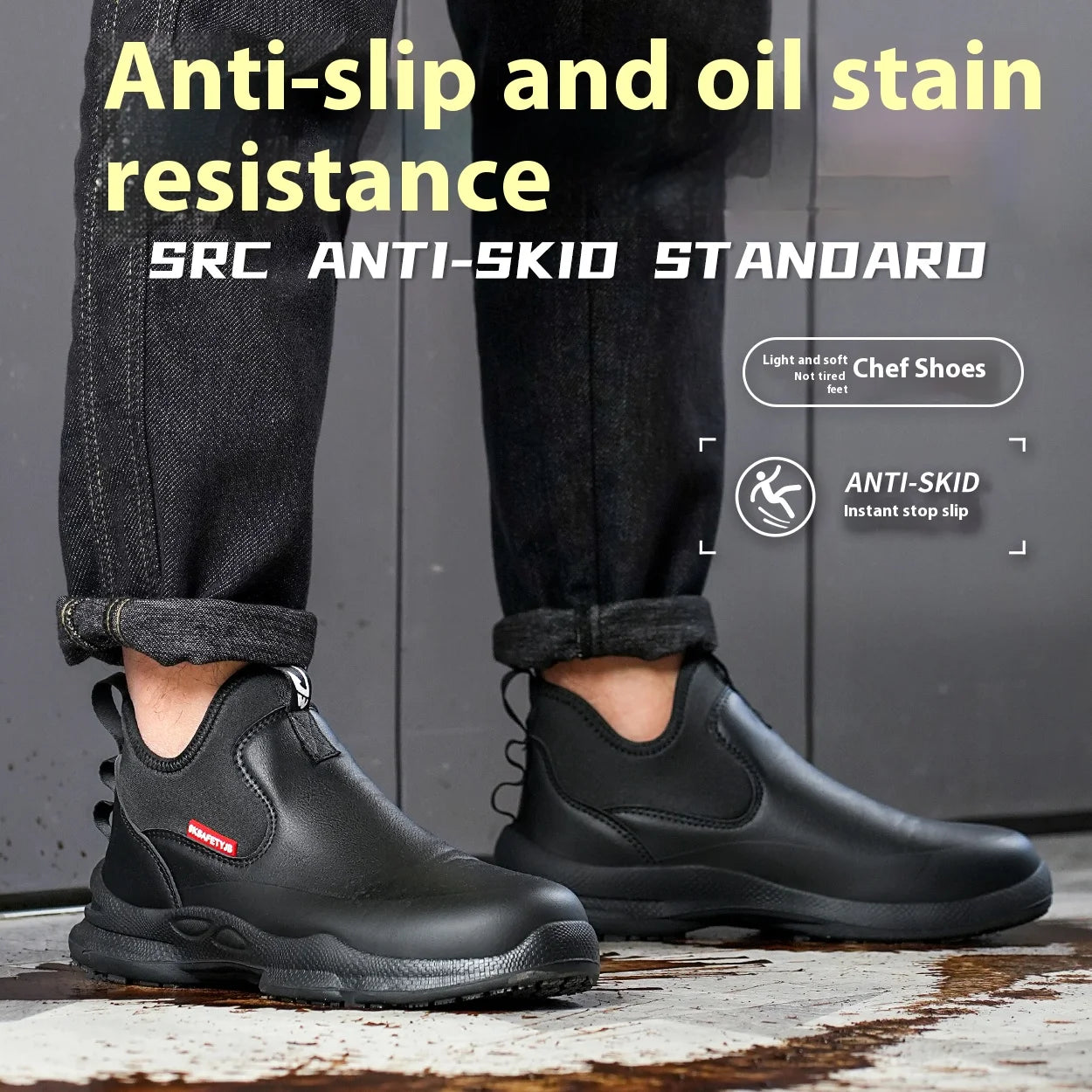 Zapatos de trabajo para Chef para hombre, calzado de cocina antideslizante resistente al aceite, zapatos de seguridad cómodos para restaurante, zapatos de cocina impermeables