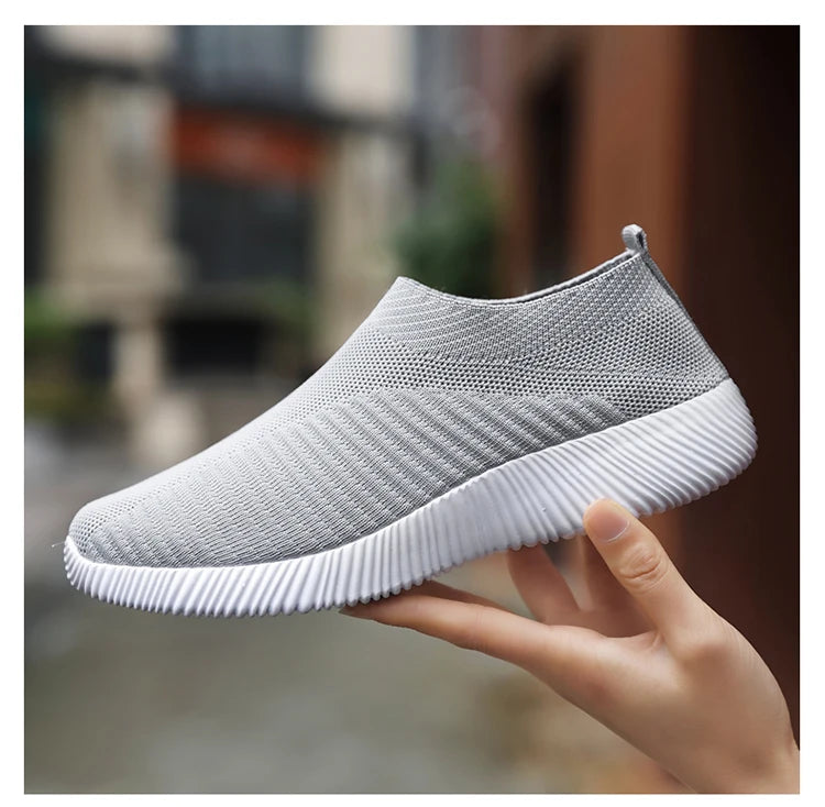Zapatos vulcanizados para mujer, zapatillas de deporte de alta calidad para mujer, zapatos planos sin cordones, mocasines para mujer de talla grande 43, zapatos planos para caminar
