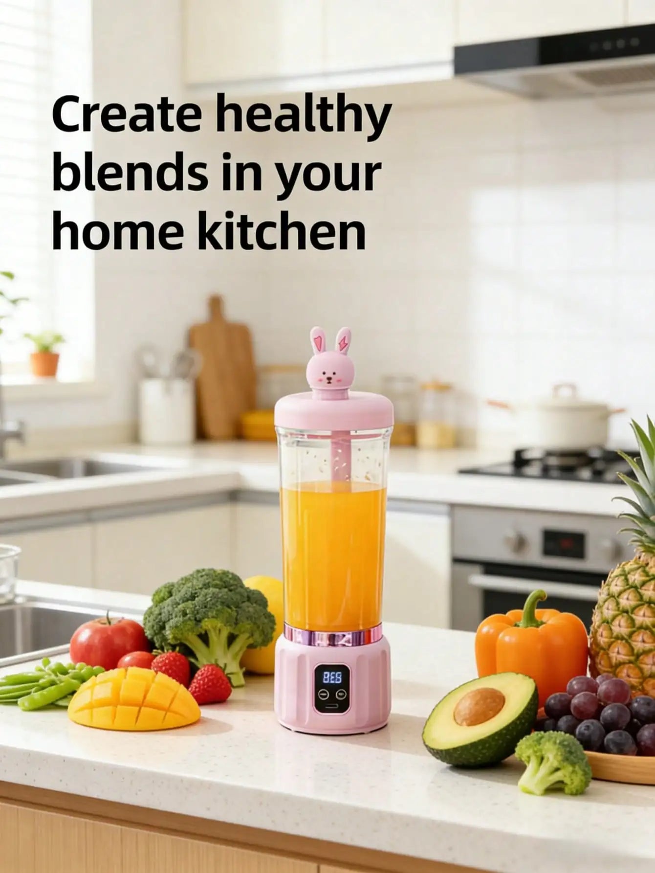 Exprimidor portátil con carga USB de 12 cuchillas, mini licuadora personal de 500 ml, máquina eléctrica para hacer batidos, mezclador compacto recargable para batidos, bebidas de frutas y verduras, uso en viajes, hogar, of
