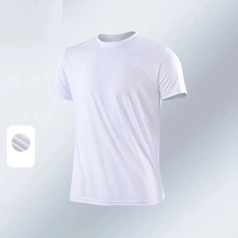 Camiseta deportiva de verano para hombre, camiseta atlética de manga corta con cuello redondo, poliéster, secado rápido, transpirable, ligera, para gimnasio, correr, culturismo, entrenamiento, fútbol, camisetas depo