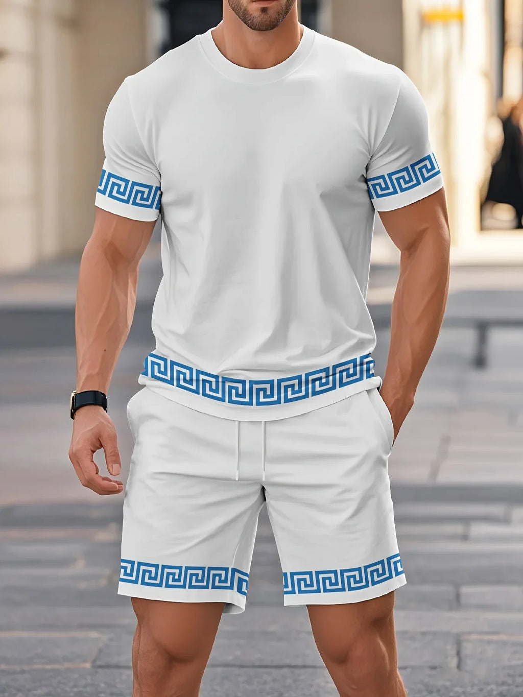 Conjunto de pantalones cortos de manga corta de poliéster con estampado 3D para hombre, conjunto transpirable informal de moda, uso diario, superventas de verano