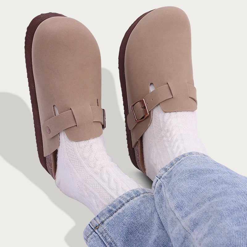 Shevalues-Sandalias de plataforma para mujer, zuecos de tacón grueso, zapatillas de cuero, calzado de corcho, sandalias de playa a la moda, Verano