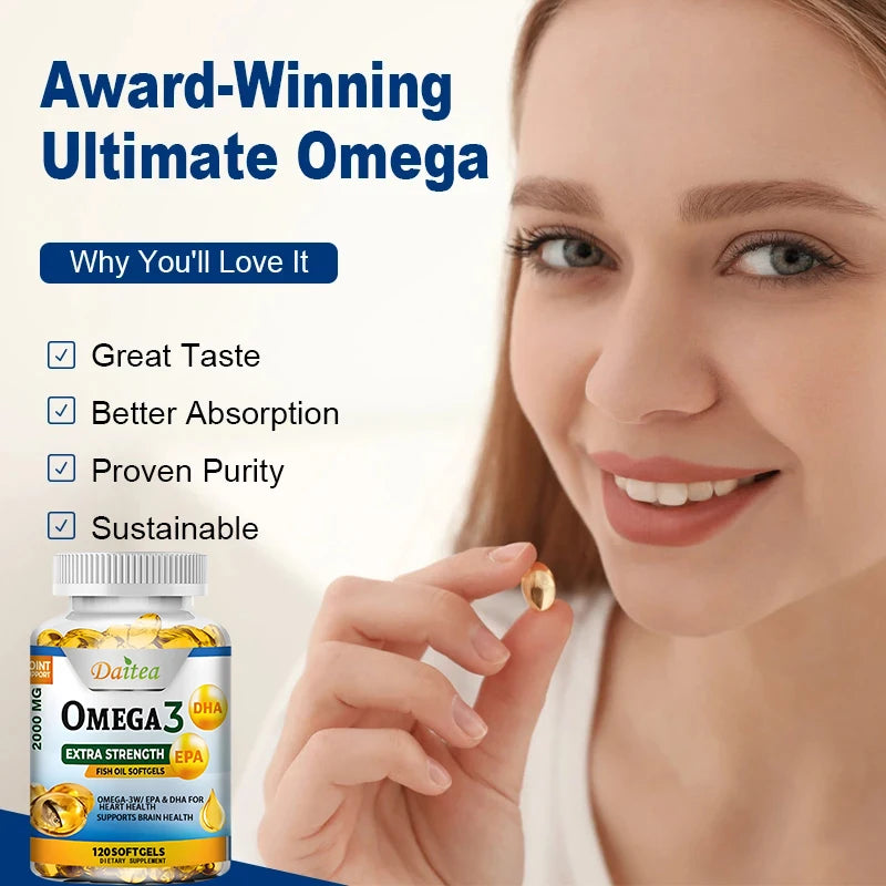 Cápsulas de aceite de pescado Omega 3 que apoyan la salud del sistema cerebral y nervioso, la salud cardiovascular y de la piel, el antioxidante y la inflamación