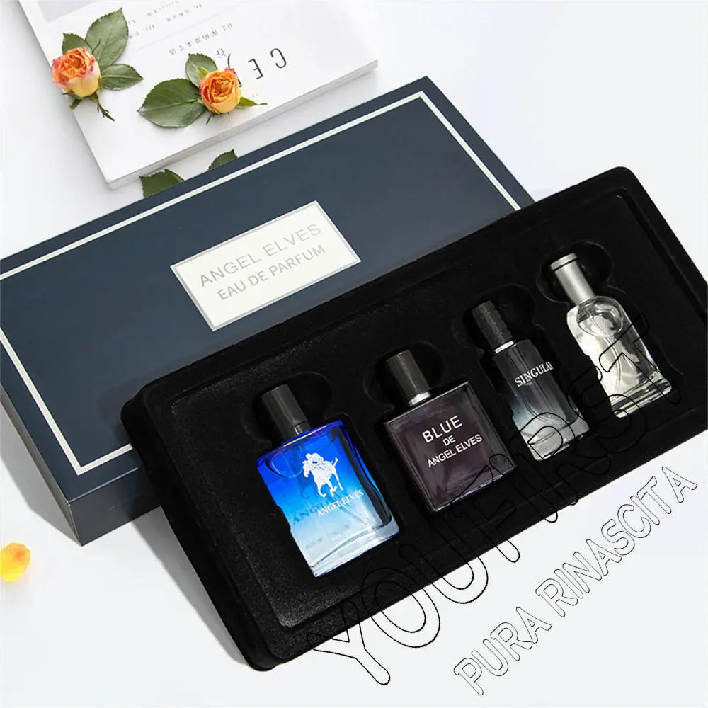 Perfume de marca para hombre con fecha, 120ml, Perfumes de feromonas masculinos duraderos y encantadores, Perfume en aerosol para hombre, caja de regalo para hombre, juego de 4 Uds. Nuevo