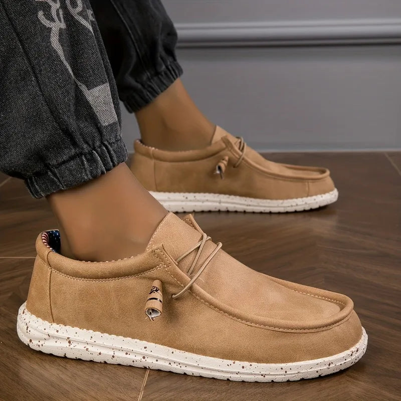 Zapatos de hombre, mocasines, zapatos vulcanizados suaves y cómodos, zapatos planos, zapatos para caminar para hombre, mocasines informales sin cordones, zapatos náuticos para hombre