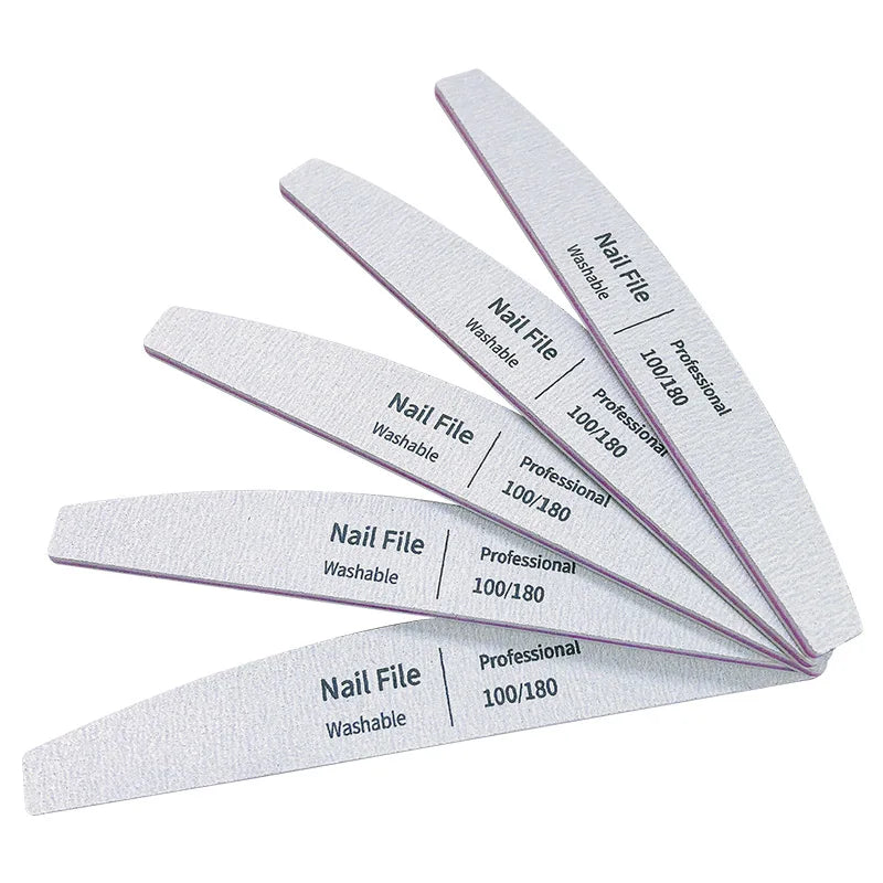 Lima de uñas 100 a 180 herramientas profesionales esmeril para manicura lima 240 papel de lija limas de pulido de Gel para uñas juego pulidor
