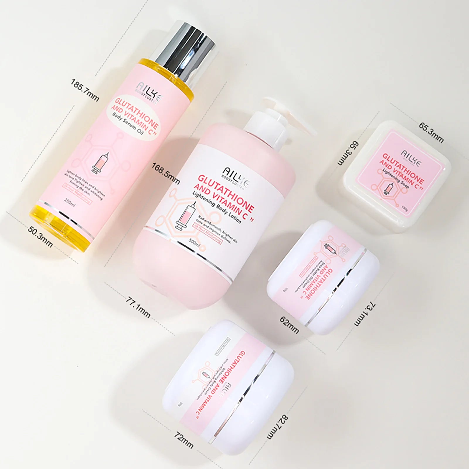 AILKE blanqueamiento eliminar manchas negras loción para el cuidado de la piel Facial crema hidratante glutatión corporal vitamina C piel negra cara nuevo conjunto