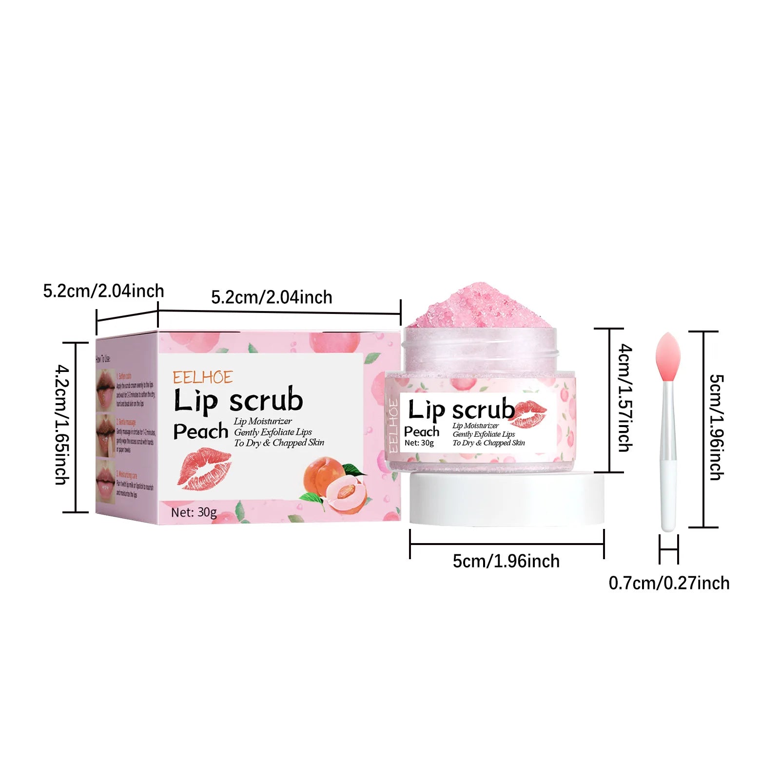 EELHOE exfoliante de labios rosa, eliminación de piel muerta, aclaramiento de líneas de labios, maquillaje hidratante antisequedad, productos para el cuidado de los labios