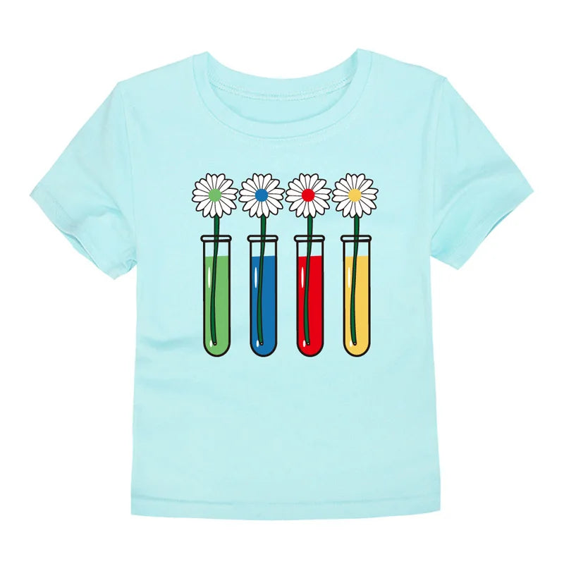Camisetas con dibujos de arcoíris para niñas, ropa 2024 de algodón para verano, 2 a 3, 4, 5, 6, 7, 8, 9, 10, 11, 12, 13, 14 años, 100%