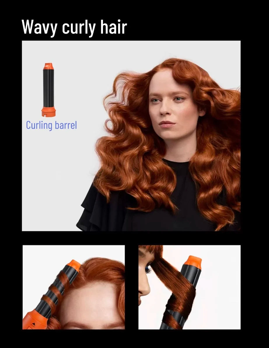 Estilizador de cabello 6 en 1, nuevo secador de pelo liso para cabello, estilizador de cabello 6 en 1 con barril rizado, cepillo de aire caliente, herramienta de estilismo MultiStyler