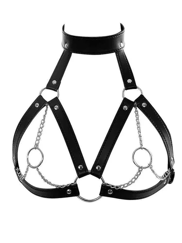BDSM mujeres Sexy cuerpo pecho arnés cinturón Bondage Lencería cuero fetiche ropa Liga juguetes sexuales eróticos para parejas Strip Club P