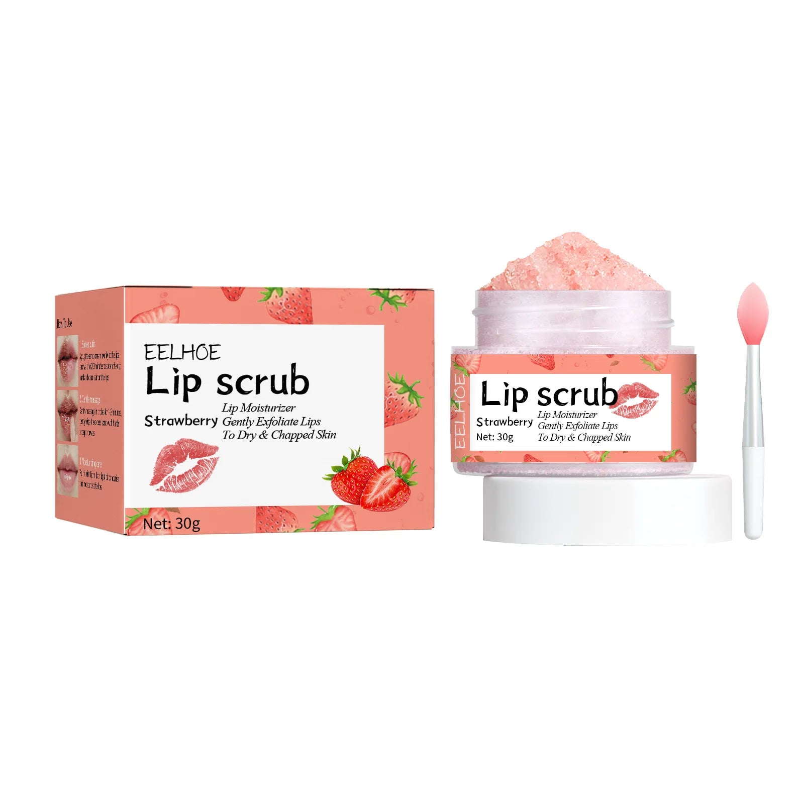 EELHOE exfoliante de labios rosa, eliminación de piel muerta, aclaramiento de líneas de labios, maquillaje hidratante antisequedad, productos para el cuidado de los labios