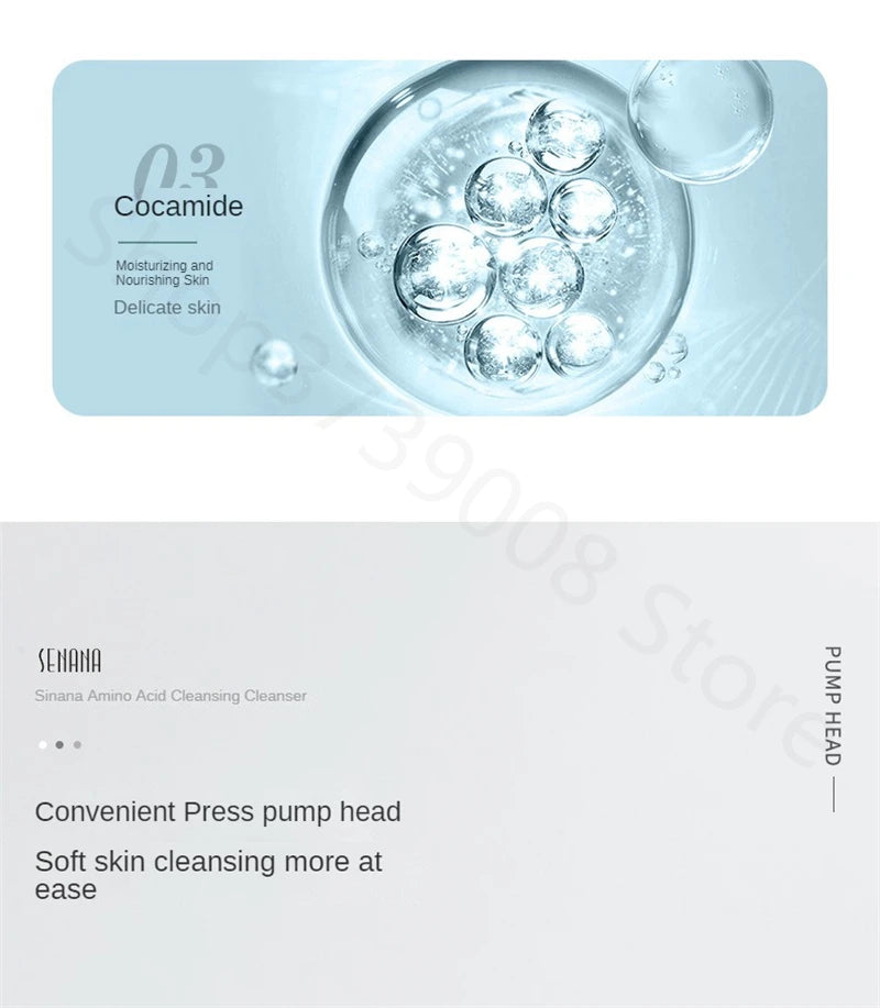 Limpiador Facial de aminoácidos, limpieza profunda, limpiador hidratante con Control de aceite, Gel de limpieza suave, productos de lavado de cara para el cuidado de la piel