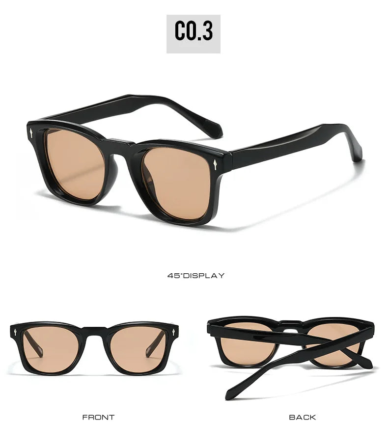 2025 Nuevas gafas de sol cuadradas para hombres Arrove Docration Fashion Simplify Gafas de sol unisex UV400 Adecuado para una escena versátil