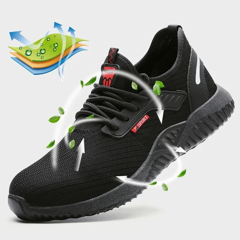 Zapatos de seguridad para el trabajo, antigolpes, con punta de acero, a prueba de perforaciones, zapatillas ligeras y transpirables, botas para hombres y mujeres, luz de aire