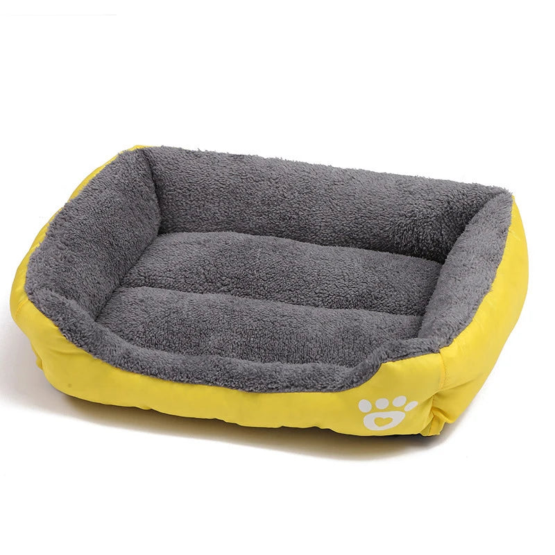 Sofá cuadrado suave para perros grandes, cojín elástico para casa de perros, cama mediana cálida para invierno, perrera lavable para gatos, accesorios para el hogar
