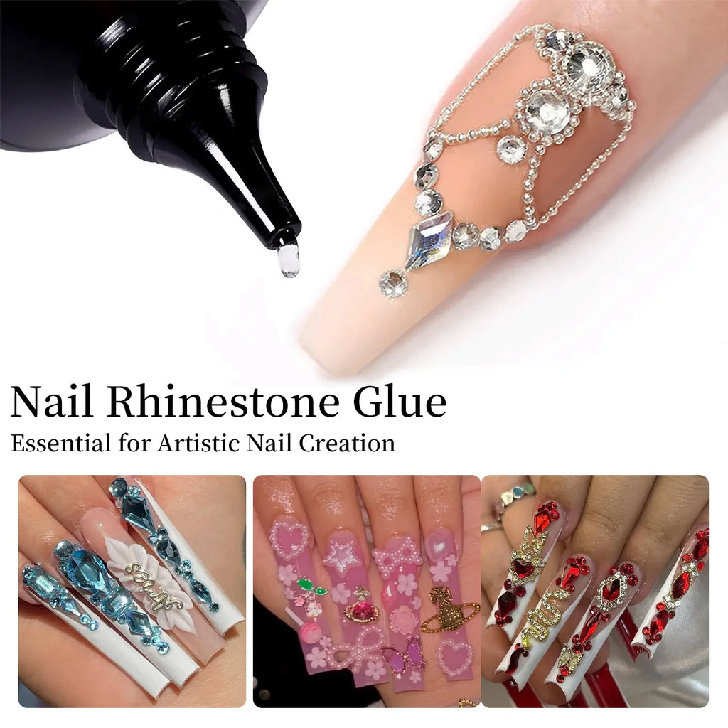 Pegamento de diamantes de imitación para uñas, Gel superfuerte para uñas, decoración de uñas 3D, Gema brillante, diamantes de Arte de uñas, 30g