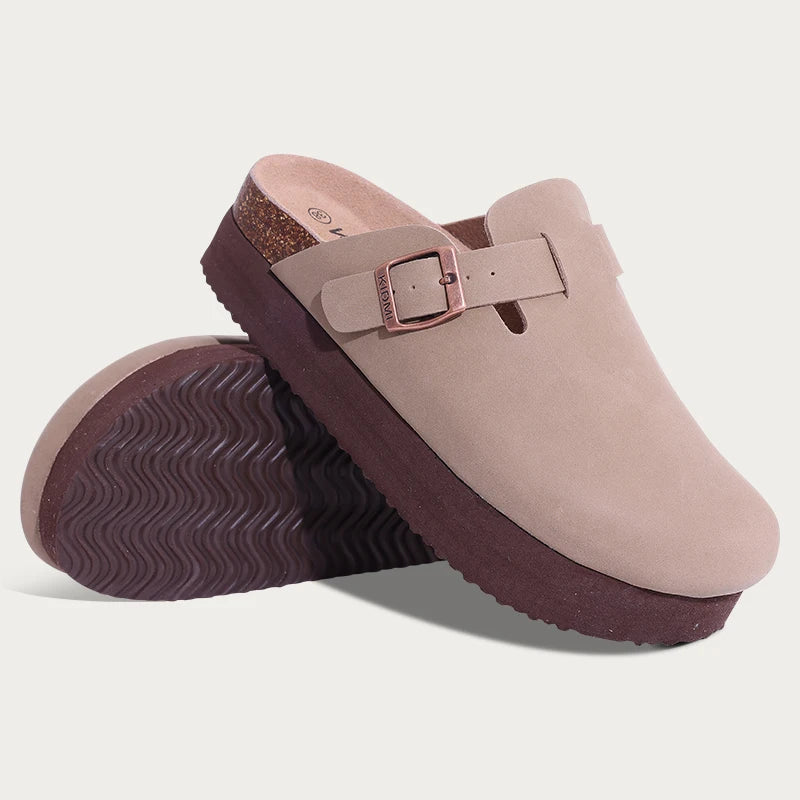 Shevalues-Sandalias de plataforma para mujer, zuecos de tacón grueso, zapatillas de cuero, calzado de corcho, sandalias de playa a la moda, Verano
