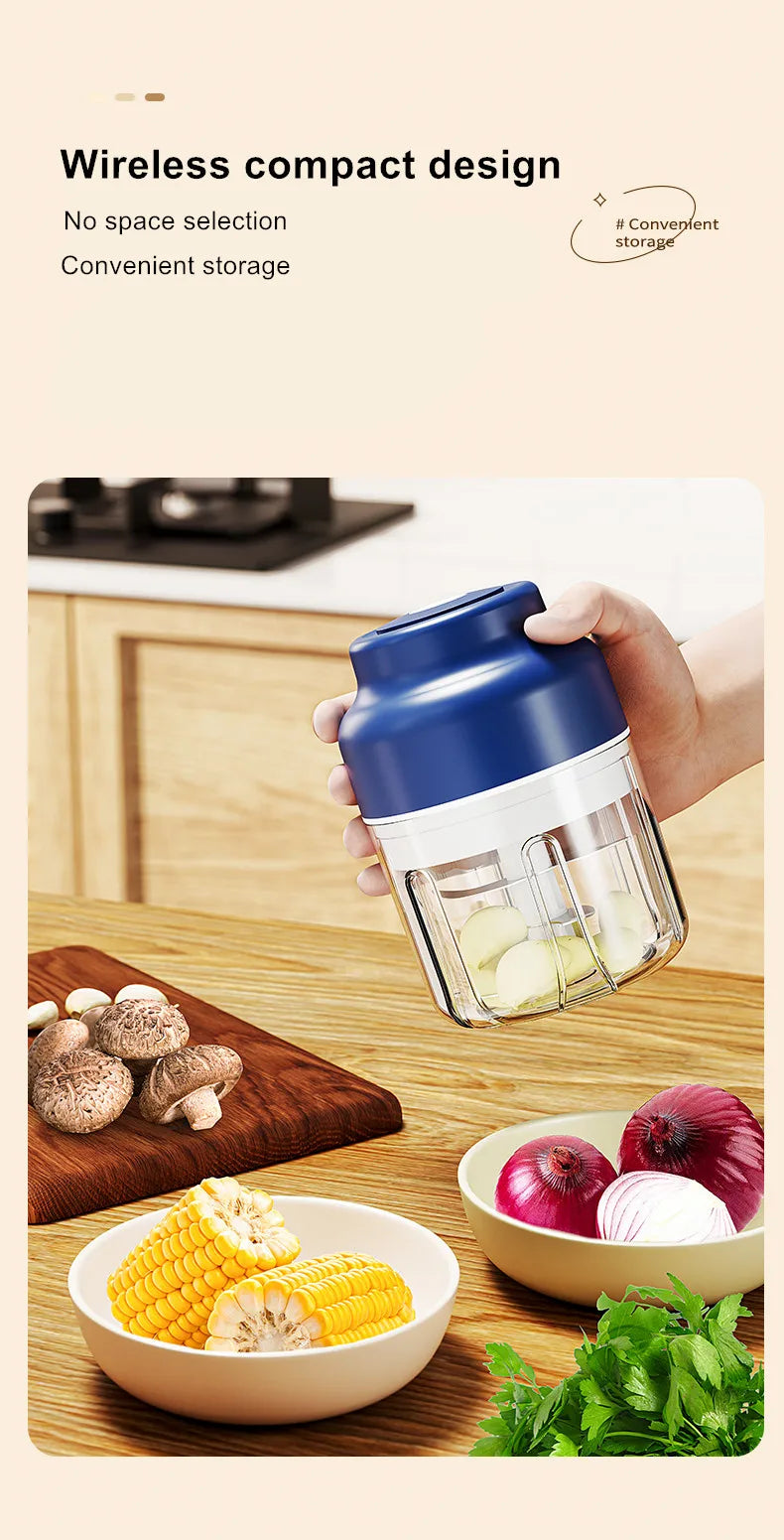Máquina eléctrica de puré de ajo, Mini prensa de ajo inalámbrica, máquina automática de agitación y pelado, extractor de ajo de cocina