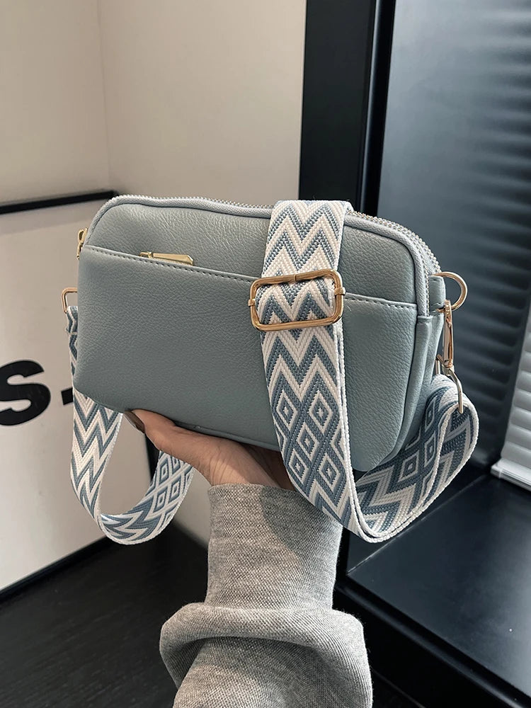 Bolso cruzado vegano elegante para mujer, bolso de hombro de PU minimalista y a la moda, compacto, espacioso, apto para teléfono