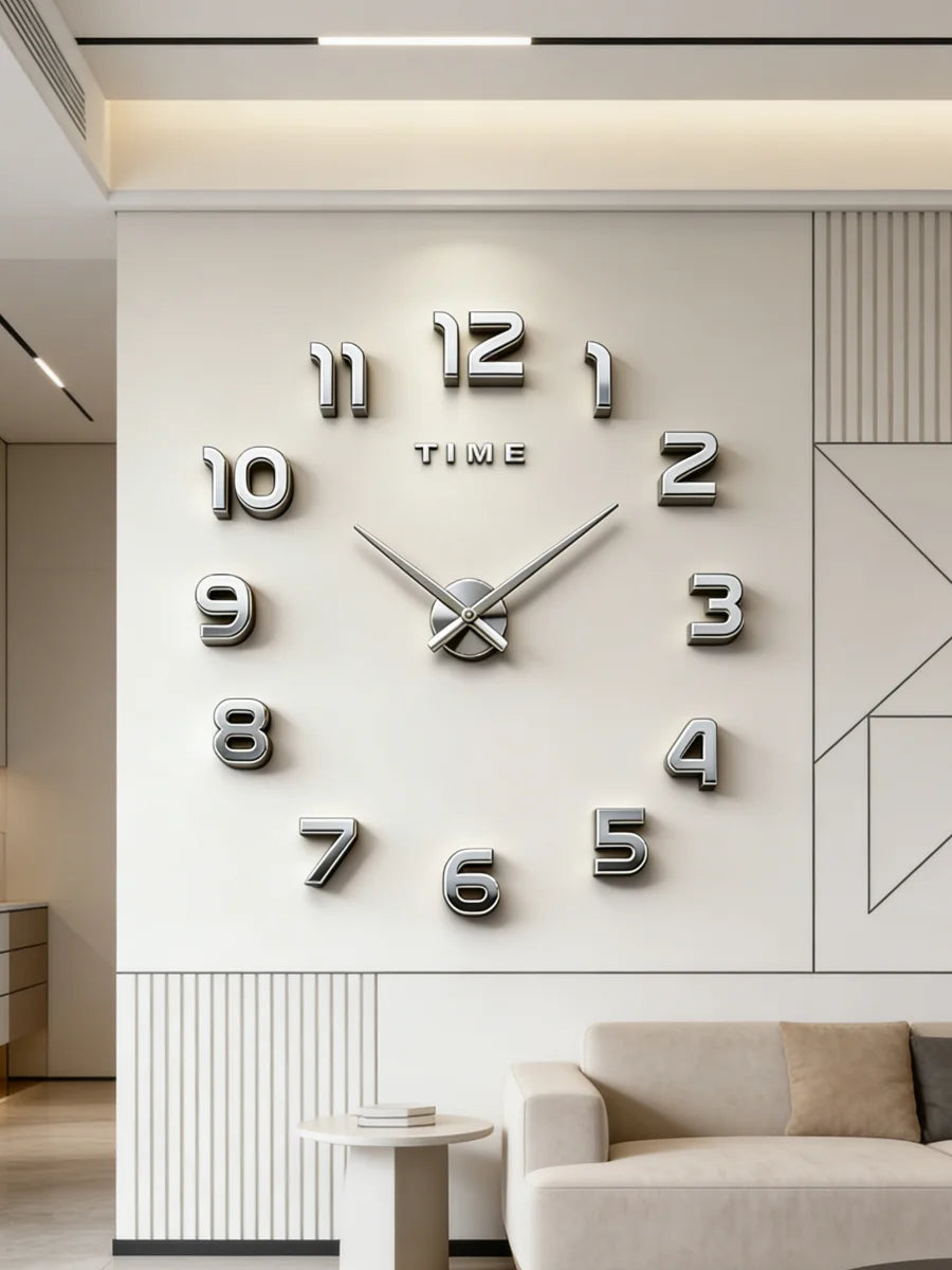 Reloj de pared grande 3D, relojes de pared clásicos luminosos, reloj Digital DIY, relojes de pared, pegatinas, reloj silencioso para el hogar, mesa de salón
