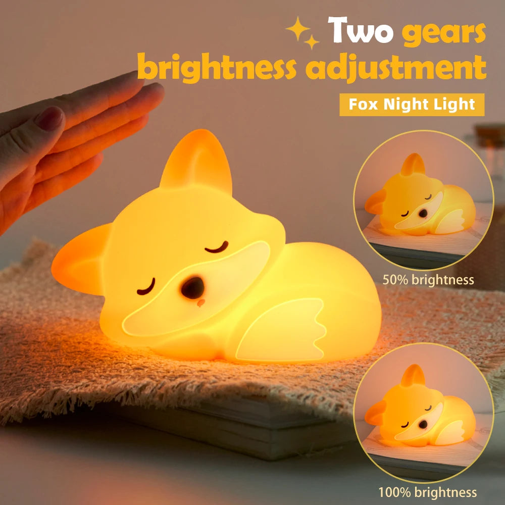 Bonita lámpara de noche blanda de silicona, luz nocturna regulable para guardería, lámpara de mesita de noche con temporizador recargable y Sensor táctil