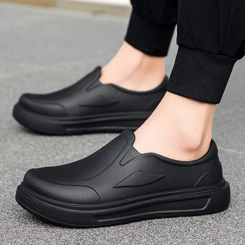 Zapatos de Chef para hombre, antideslizantes, resistentes al aceite, resistentes a la suciedad, zapatos de cocina, zapatos de trabajo, zapatos de lluvia de secado rápido, zuecos transpirables de gran tamaño