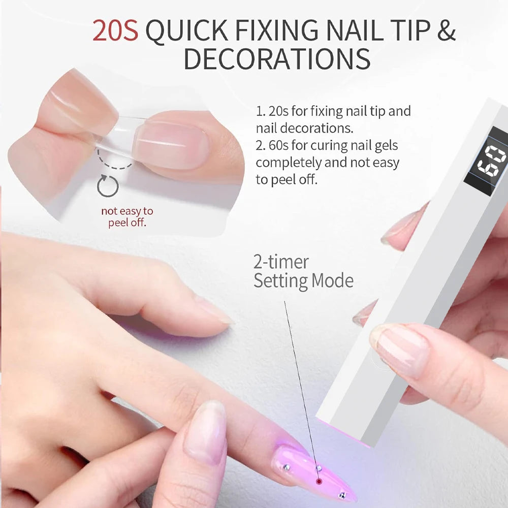 Lámpara UV LED para Uñas con Base Ajustable y Indicador LED, Secador de Uñas Profesional para Curado Rápido y Uñas de Gel