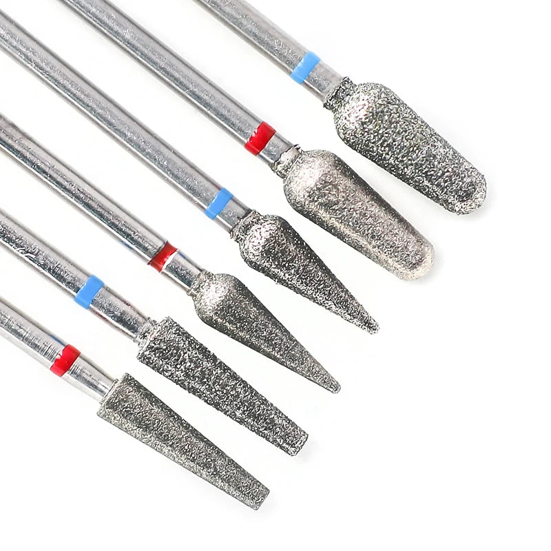 Brocas de cerámica para uñas de diamante, fresa para manicura, limas rotativas para cutículas izquierda y derecha, herramientas de accesorios para uñas DIY