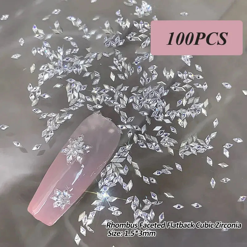 100 Uds 3D Mini circonita Nail Art Rhinestone cristal diamante accesorios para brillo suministros de manicura Material decoración de uñas