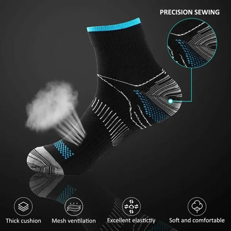 1 par de calcetines para fascitis plantar con soporte para el arco para hombres y mujeres, los mejores calcetines de compresión para el tobillo para aliviar el dolor en el pie y el talón,