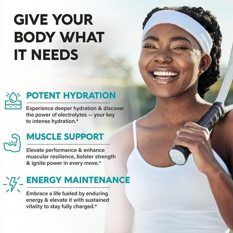 Suplemento de Electrolitos HOLUCKS, con Vitaminas B y Minerales Clave, Apoya el Equilibrio de Fluidos, la Energía e la Hidratación Diaria para Deportistas