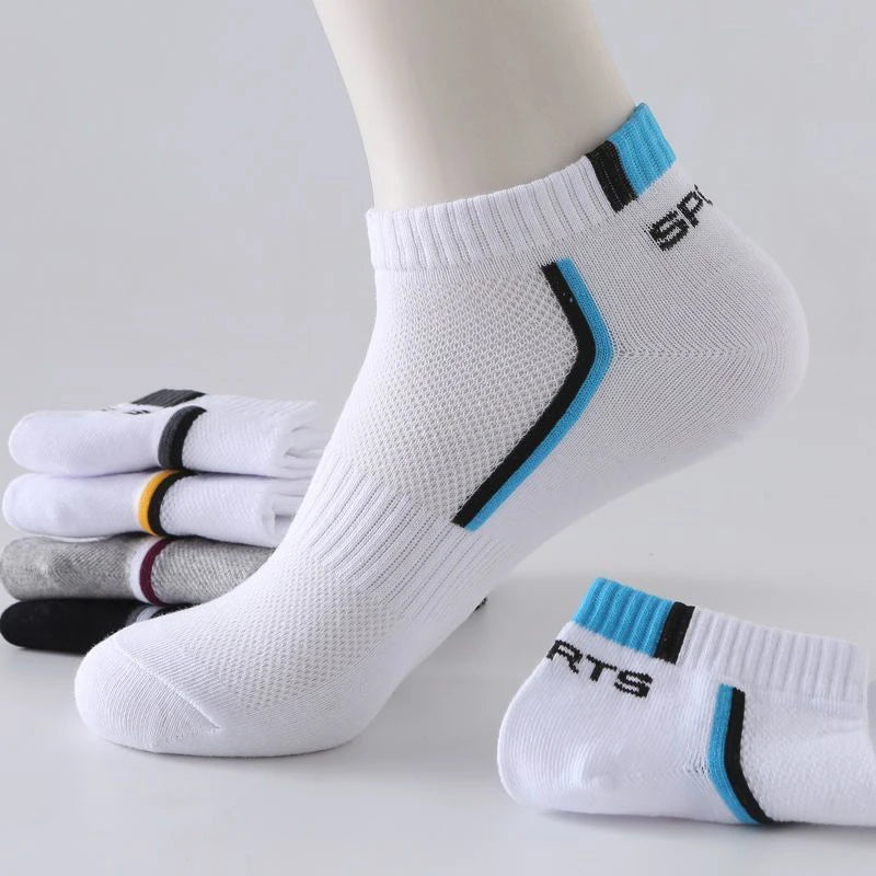 5/10/20/30 pares de calcetines tobilleros para hombre, calcetines invisibles transpirables con letras a la moda, estilo deportivo, a prueba de olores, absorbentes del sudor