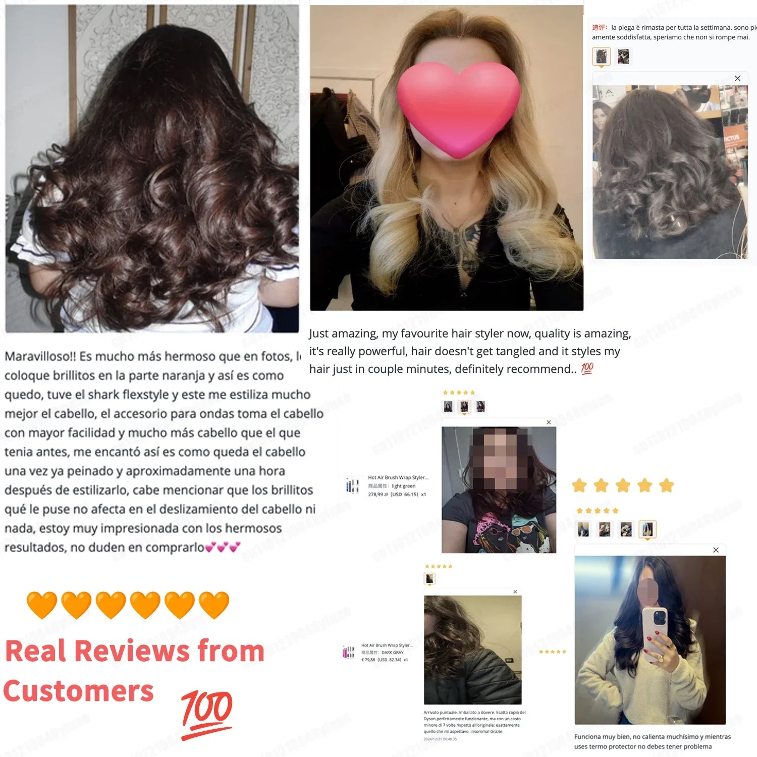 Secador de Pelo de Alta Velocidad 6 en 1, 150000 RPM, Secador Iónico con Difusor, Secado Rápido para Cabello Grueso y Rizado, Regalo para Mujeres
