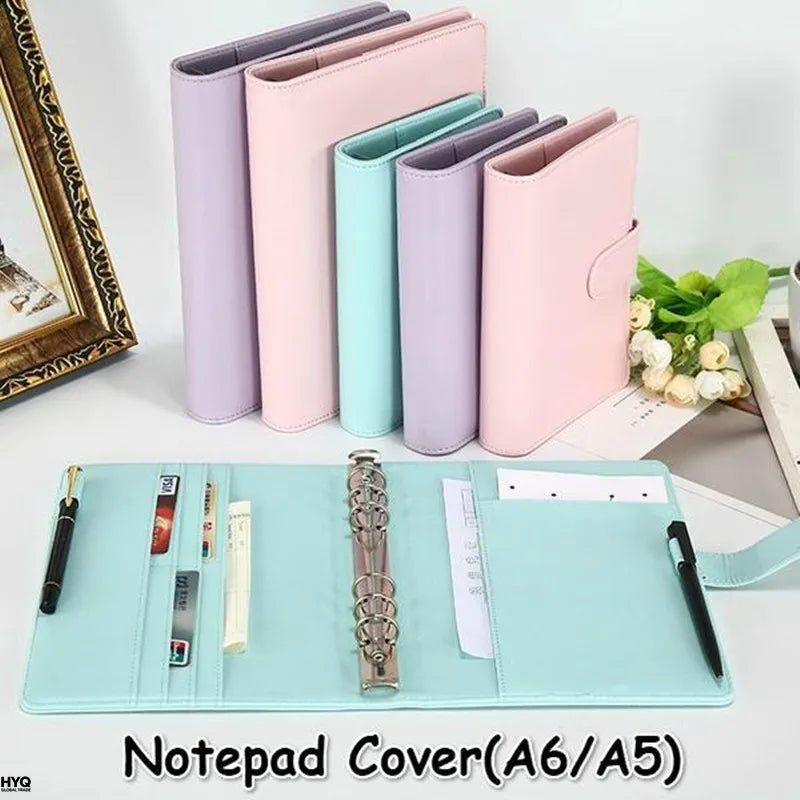 Nueva Carpeta de Anillas Vintage Recargable, Funda para Bloc de Notas, Carpeta de Cuero, Suministros de Oficina