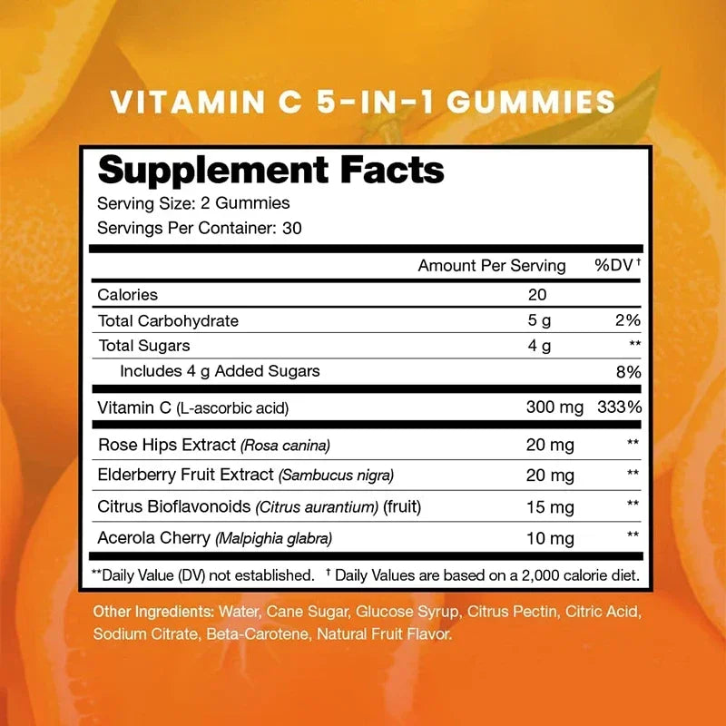 Gomitas de vitamina C: maximiza la absorción, fortalece el sistema inmunológico y promueve la producción de colágeno, antioxidante