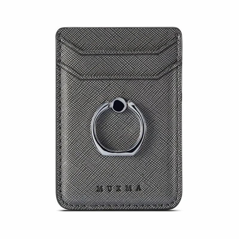 Tarjetero de cuero adhesivo 3M adhesivos tarjeta de identificación de crédito teléfono móvil bolsillo trasero funda tipo billetera pegatina soporte para teléfono Suporte Celular