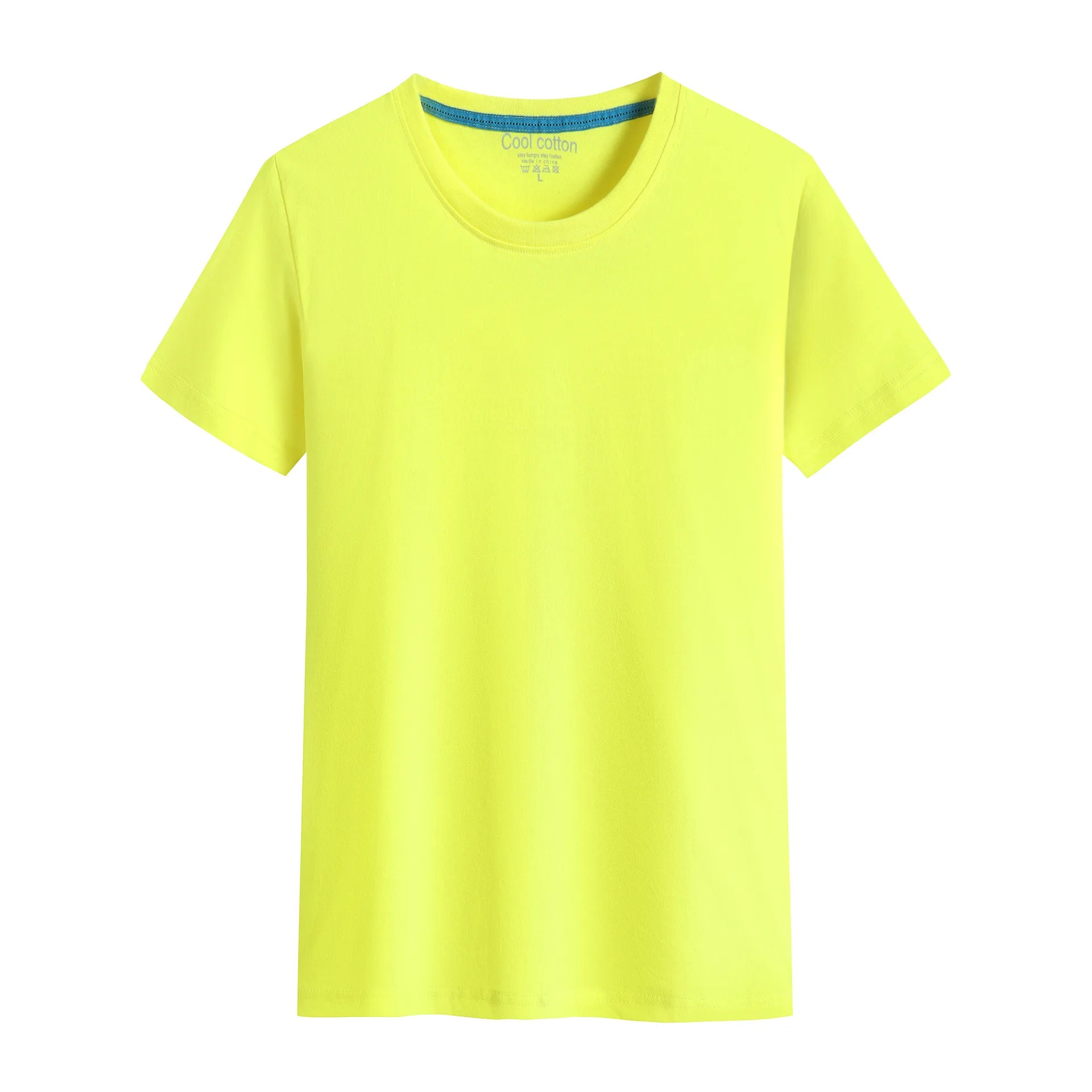 Camiseta de Hombre 2026, Nueva, 100% Algodón, Color Puro, Cuello Redondo, Manga Corta, para Hombre