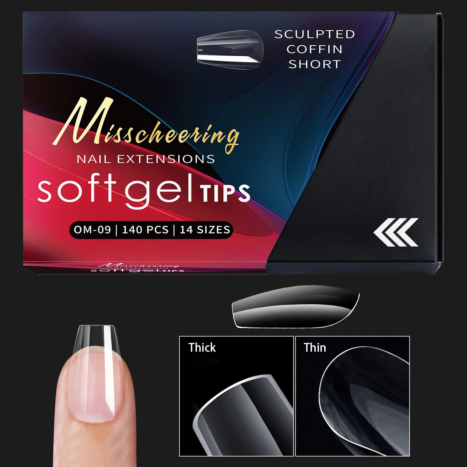 120/140 Uds. Puntas de uñas postizas de aguja de almendra extensión de uñas postizas suaves y transparentes para el hogar DIY salón de uñas manicura prensa en las uñas