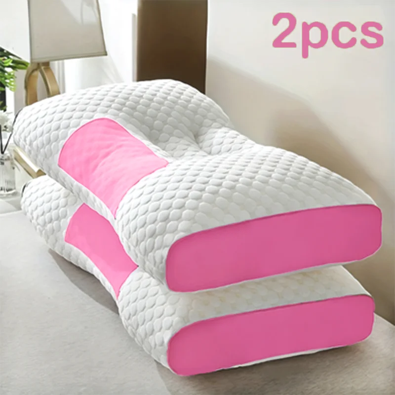Almohadas de masaje para el cuello, soporte ortopédico ergonómico ajustable para contorno, núcleo de almohada de alta calidad, comodidad para dormir para todas las estaciones, 2 uds.