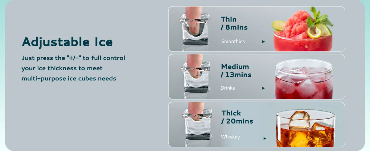 Máquina para Hacer Hielo EUHOMY, Producción de 15 kg/24 h, 16 Cubos/13 Minutos, Función de Autolimpieza, Dispositivo Automático para Hacer Hielo para el Hogar, Cocina y Bar