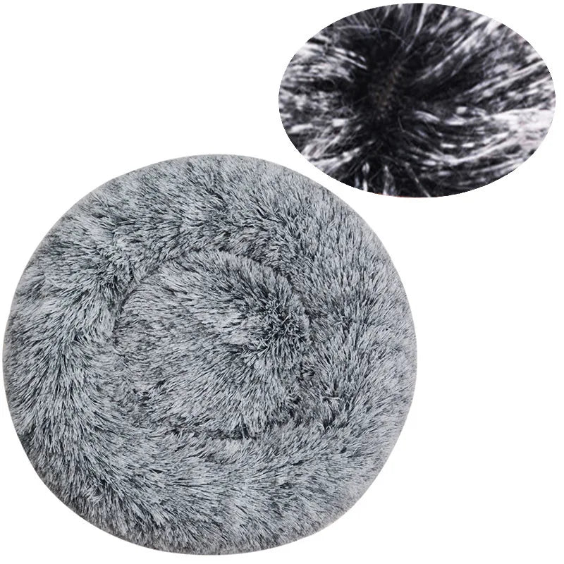 Cama redonda para perros, cama cálida de invierno para gatos, cesta de felpa para perros, cama lavable para mascotas, sofá para perros pequeños, medianos y grandes