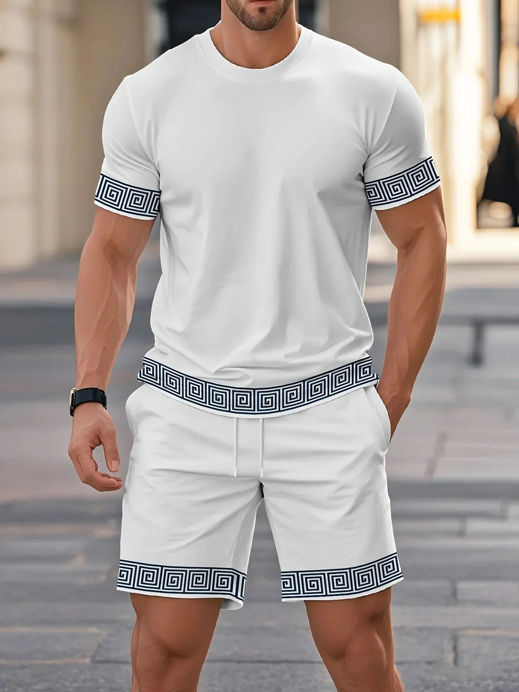 Conjunto de pantalones cortos de manga corta de poliéster con estampado 3D para hombre, conjunto transpirable informal de moda, uso diario, superventas de verano