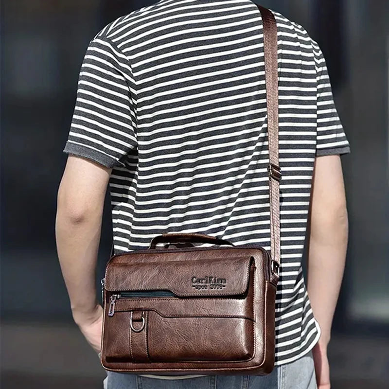 Bolso de hombro de estilo neutro para hombres y mujeres, adecuado para viajes de negocios y fotografía de material de PU.